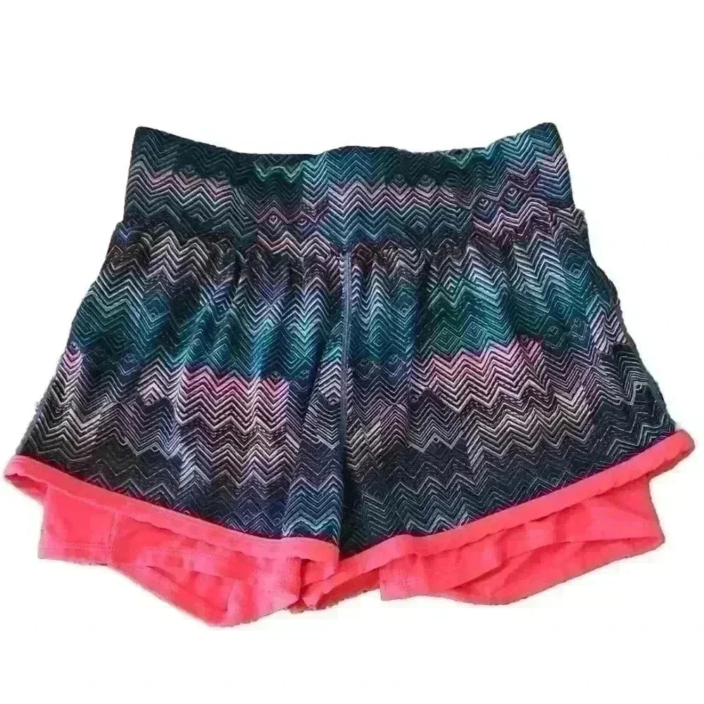 Fabletics Womens Olesia Colorful Geometric Print Running Athletic Short S